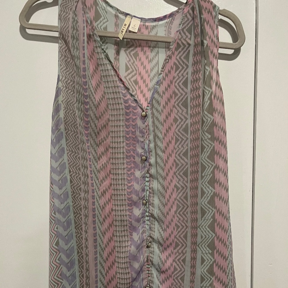 Pastel Aztec light tunic tank